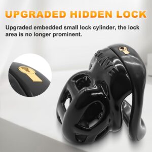 Small black chastity cage upgraded hidden lock graphic