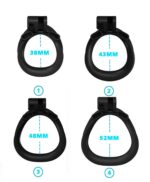 All Rings size of Small Resin Purple Chastity Cage