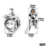 Each parts size of Chastity Cage Features