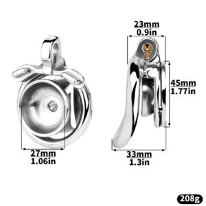 Each parts size of Chastity Cage Features