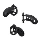 Breathable Silicone Male Chastity Cage Three-angle display