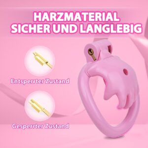 Pink Resin Special Chastity Cage with key
