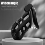 widen angle of Lightweight Black ABS Chastity Cage(M)