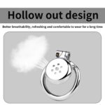 Hollow Design of Flat Metal Chastity Cage