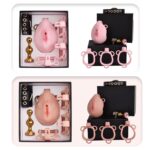 Two colors of Realistic Vagina Chastity Cage set