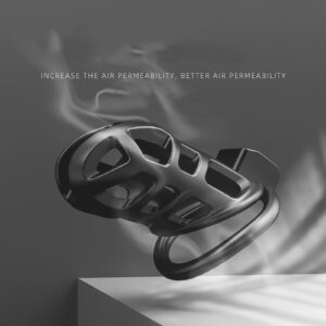Breathable feature of Lightweight Black ABS Chastity Cage(M)