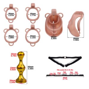 Realistic vagina chastity cage and anal plug size chart