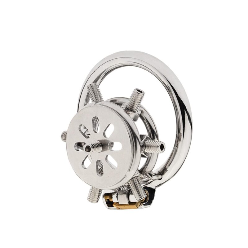 Spiked Flat Stainless Steel Chastity Cage
