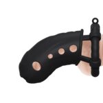 Breathable Silicone Male Chastity Cage Wearing Side Display