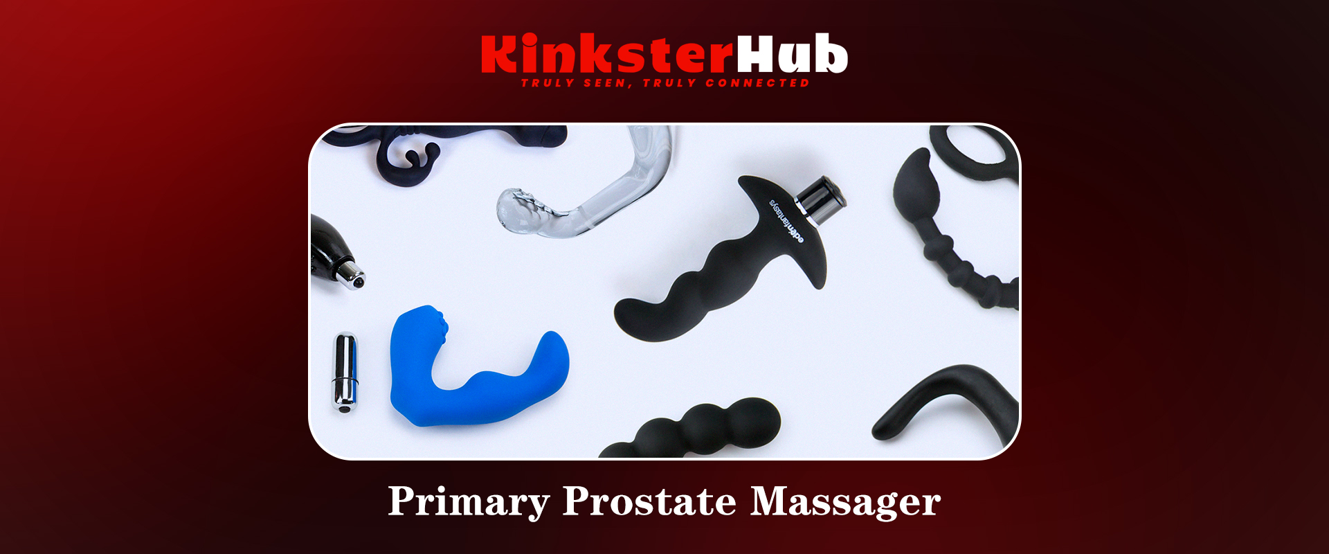 Curved silicone prostate toy on clean surface