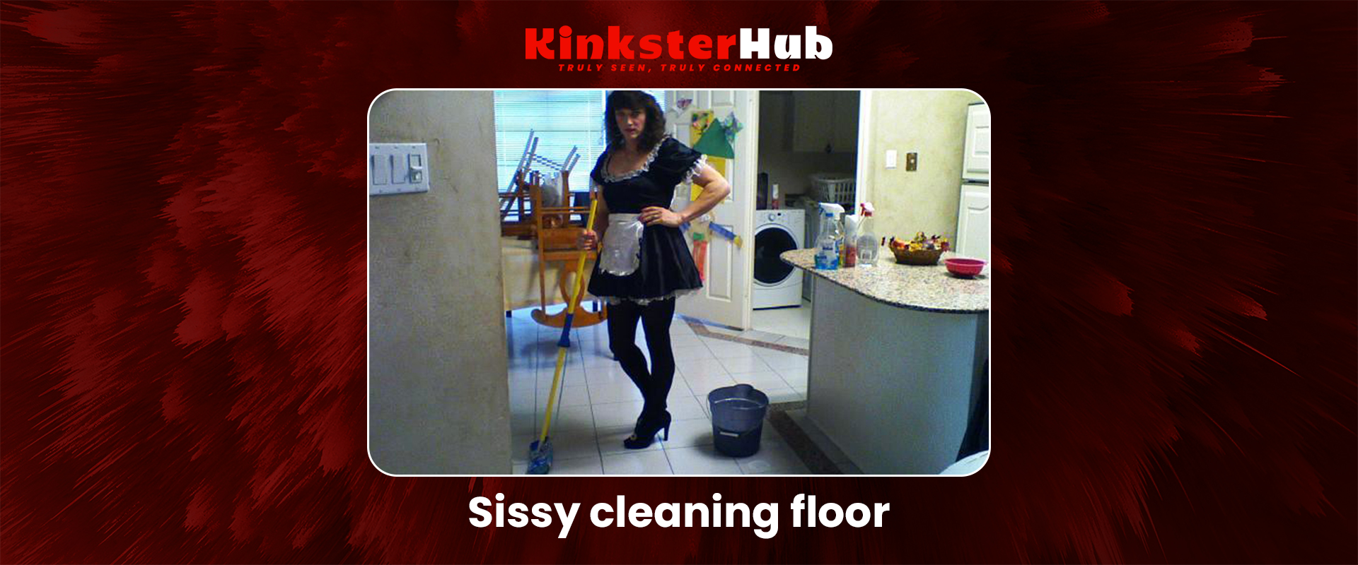 sissy cleaning floor