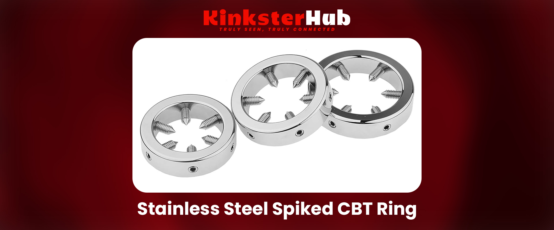 Flat lay of spiked ring, cuffs, collar on leather background