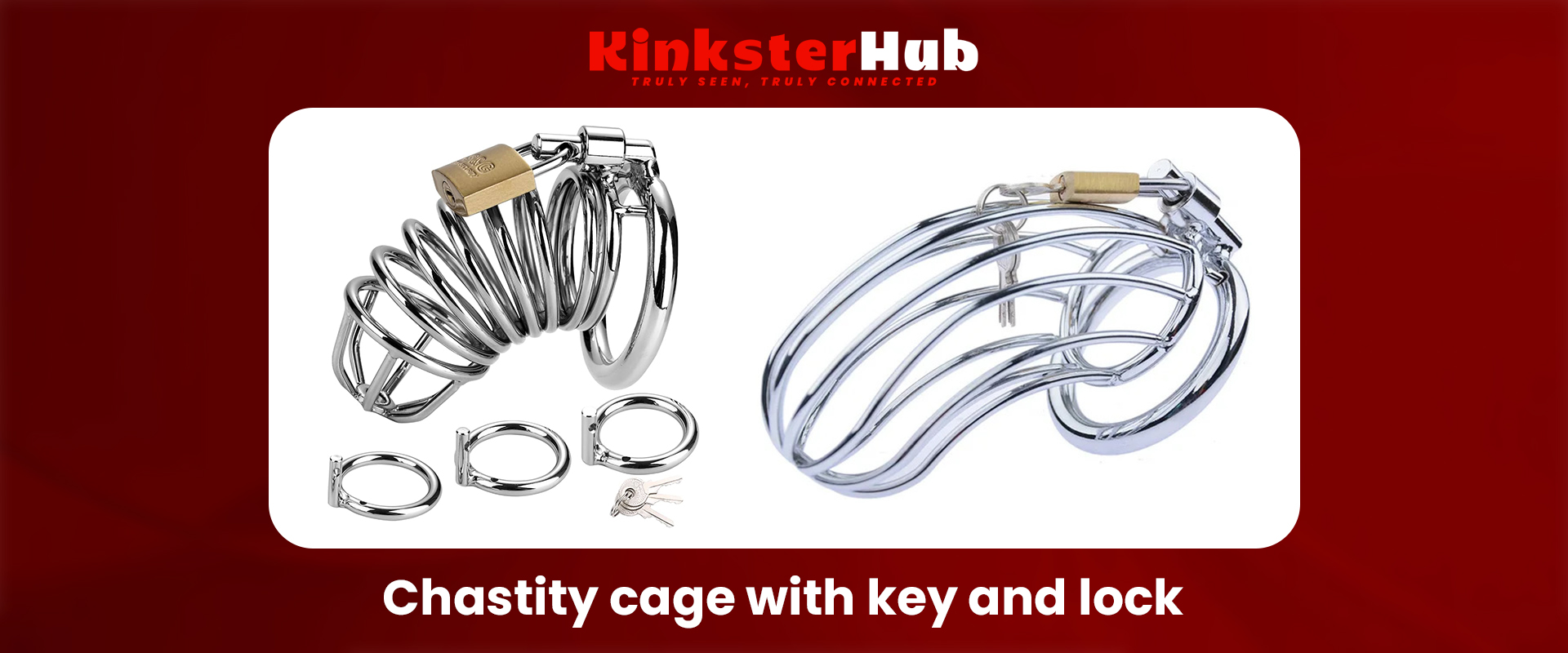 Chastity cage with key and lock