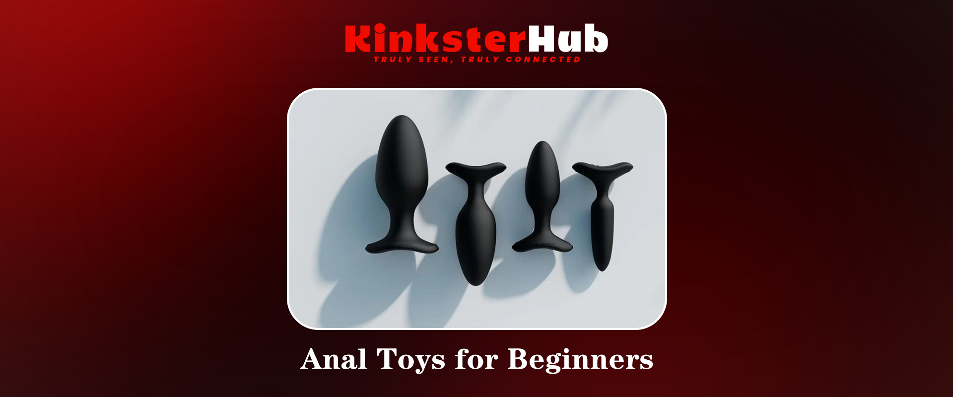 Set of beginner anal toys with lube and gloves