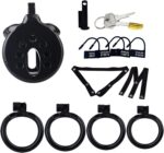 All parts of Breathable Resin Black Chastity Cage
