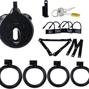 All parts of Breathable Resin Black Chastity Cage