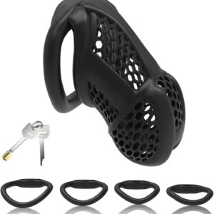 black pink chastity cage ergonomic breathable control feature graphic