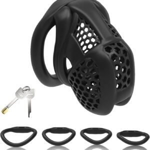 black pink chastity cage ergonomic breathable material detail graphic