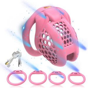 black pink chastity cage ergonomic breathable back product view