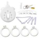 Each parts of Breathable Resin white Chastity Cage