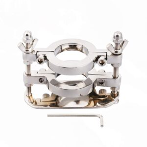 Dual Ballstretcher Ring for CBT Bondage with Scrotum Weight Pull