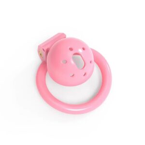 pink resin chastity cage breathable angled product view