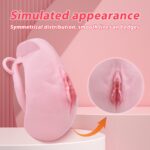Front view detail of Pink Simulation Chastity Cage with Anal Plug
