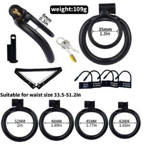 Small Double-Ring Black Chastity Cage Set