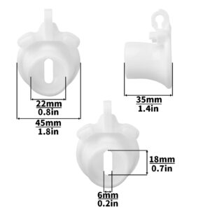 Each size of Breathable Resin white Chastity Cage