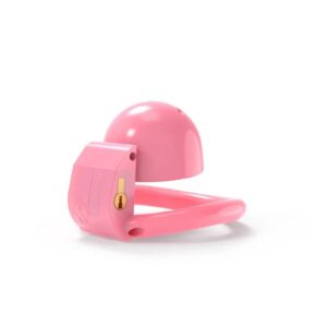 pink resin chastity cage breathable back product view