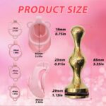 Each Parts size info of Pink Simulation Chastity Cage with Anal Plug