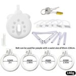 All parts of Breathable Resin white Chastity Cage