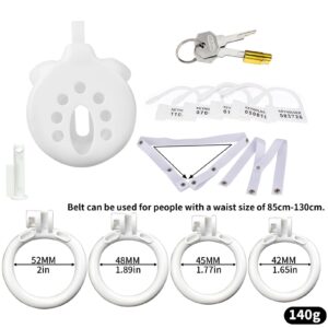 All parts of Breathable Resin white Chastity Cage