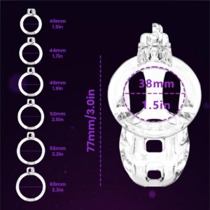 Transparent vagina chastity cage size chart