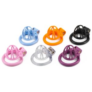 resin chastity cage colorful skin-friendly material wearing guide graphic