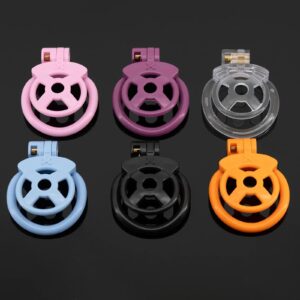 pink resin chastity cage lightweight cock back product view
