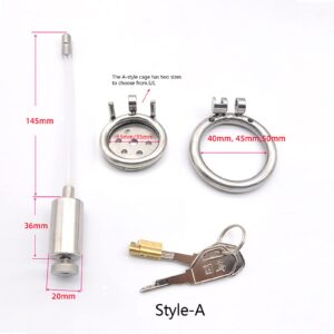 metal steel chastity cage stainless urethral cage-invisible lock detail close-up
