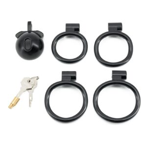 black chastity cage comfort-fit small rings back product view