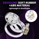 Lock of Transparent Rubber & ABS Chastity Cage