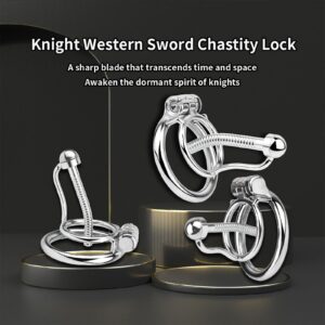 metal steel chastity cage stainless urethral dilator angled product view