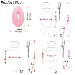 pink silicone chastity cage inverted vagina detail close-up