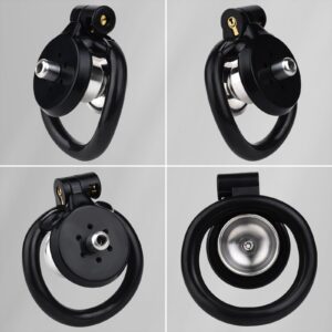 black steel chastity cage flat negative cage-stainless accessory kit view