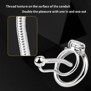 metal steel chastity cage stainless urethral dilator back product view