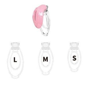 pink silicone chastity cage inverted vagina back product view