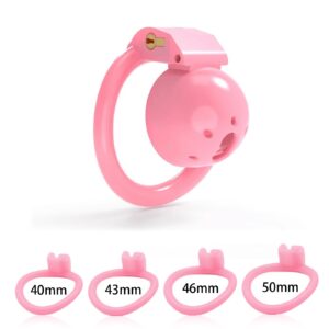 pink resin chastity cage breathable detail close-up