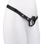 Wearing view of Small Double-Ring Black Chastity Cage