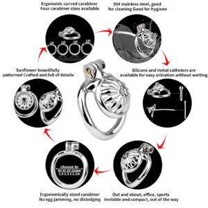 metal steel chastity cage stainless urethral dilator BDSM angled product view