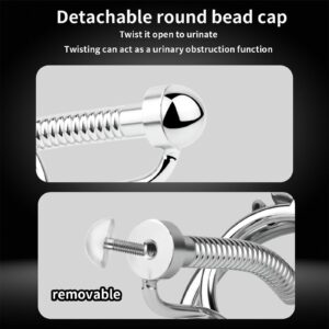 metal steel chastity cage stainless urethral dilator detail close-up