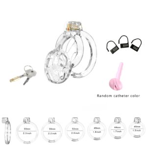Transparent vagina chastity cage kit size chart