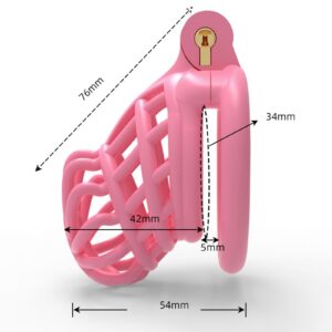 pink silicone chastity cage breathable accessory kit view